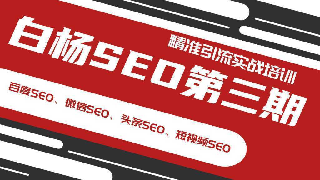 白杨SEO第三期精准引流实战培训（百度SEO、微信SEO、头条SEO、短视频SEO）-课程网