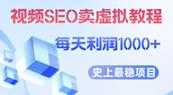 视频SEO出售虚拟产品每天稳定2-5单利润1000+史上最稳定私域变现项目【揭秘】-课程网