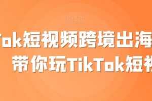 TikTok短视频跨境出海撸美金，带你玩TikTok短视频-课程网
