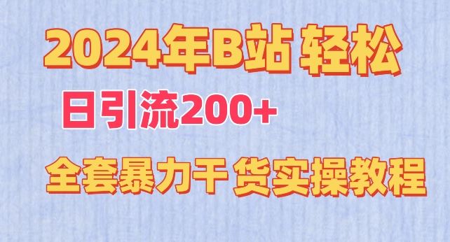 2024年B站轻松日引流200+的全套暴力干货实操教程【揭秘】-课程网